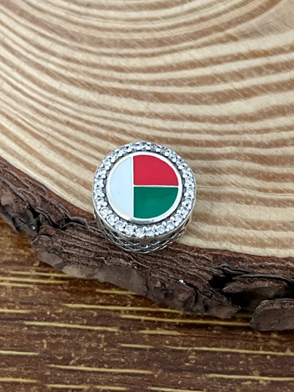 Pandora Madagascar Flag Bead S925 Silver Charm